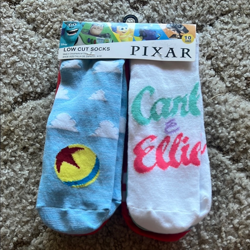 Pixar Women's Low Cut Socks - Blue and White